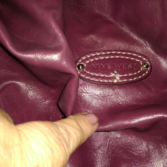 Large Purple Leather Nine West Bag - Picture 7 of 8